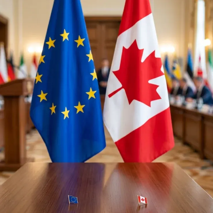 EU、カナダに「初の共同メンバー」提案―トランプ氏反発、スペイン首相はEU旗にカナダの葉を追加