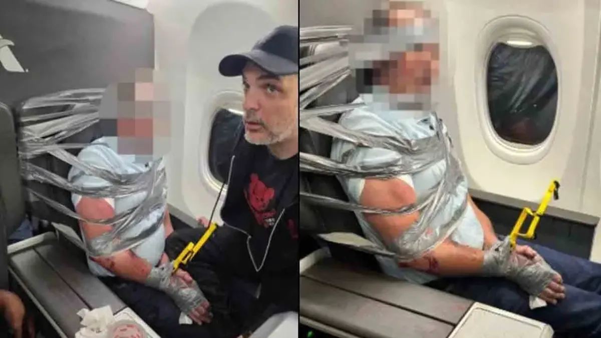 米国航空機内で暴行事件、乗客がガムテープで座席に拘束される